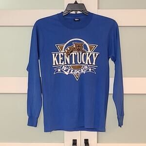 Vintage 80s 90s Kentucky Wildcats Long Sleeve T-shirt Tee Medium USA Old Logo